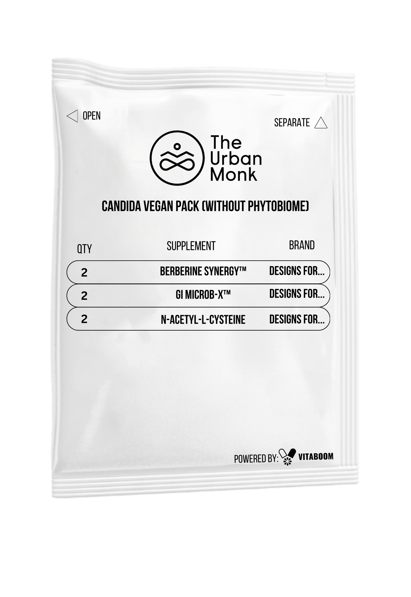 The Urban Monk | Candida Vegan pack (without Phytobiome)